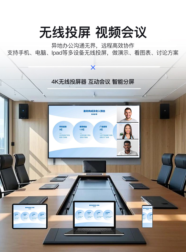 无线投屏视频会议功能